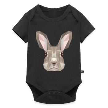 Art du lapin, faune puriste, nature animale - Body à manches courtes Premium Bébé - noir - Devant