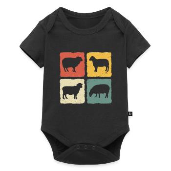 mouton retro moutons - Body à manches courtes Premium Bébé - noir - Devant