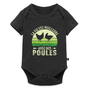 la vie est meilleure avec des poules - Body à manches courtes Premium Bébé - noir - Devant