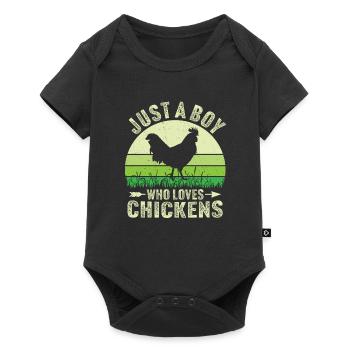 Juste un garçon qui aime les poulets - Body à manches courtes Premium Bébé - noir - Devant