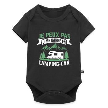 je peux pas j'me barre en camping car - Body à manches courtes Premium Bébé - noir - Devant