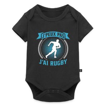 je peux pas j'ai rugby - Body à manches courtes Premium Bébé - noir - Devant