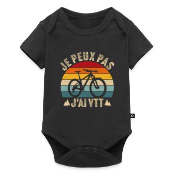 Je peux pas J'ai VTT Cadeau Vététiste - Body à manches courtes Premium Bébé - noir - Devant