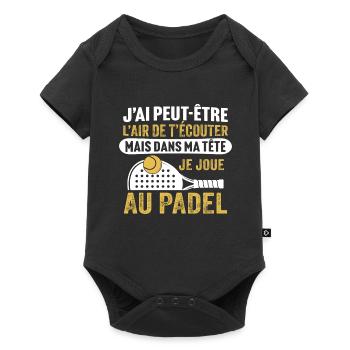 je joue au padel - Body à manches courtes Premium Bébé - noir - Devant