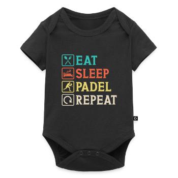Eat Sleep Padel Repeat - Body à manches courtes Premium Bébé - noir - Devant