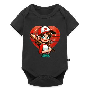 Joyeuse championne de baseball - Body à manches courtes Premium Bébé - noir - Devant