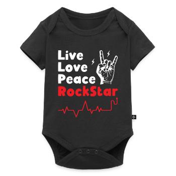 Vivre Amour Paix Rockstars - Body à manches courtes Premium Bébé - noir - Devant