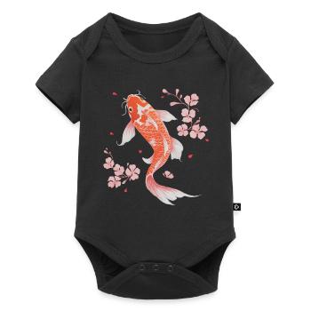Koi Poisson Carpe Japon Chine Poisson - Body à manches courtes Premium Bébé - noir - Devant
