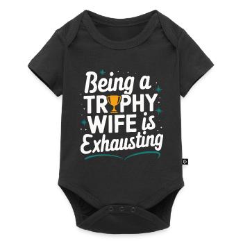 Femme Épouse Partenaire Famille Marié - Body à manches courtes Premium Bébé - noir - Devant