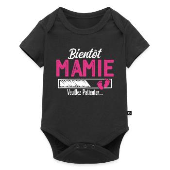Bald Oma Zukünftige Großmutter - Baby Premium Kurzarmbody - Schwarz - Vorne