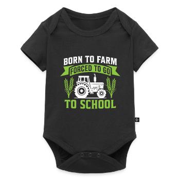 Born to Farm Forced to go to School - Baby Premium short-sleeve bodysuit - black - Front