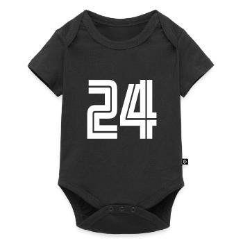 Maillot numéro 24 – Cadeau anniversaire 24 ans - Body à manches courtes Premium Bébé - noir - Devant