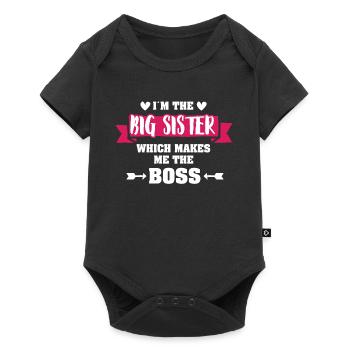 I'm The Big Sister Wich Makes Me The Boss Gift - Baby Premium Kurzarmbody - Schwarz - Vorne