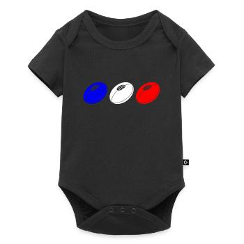 Fan rugby supporter de la rugby france - Body à manches courtes Premium Bébé - noir - Devant