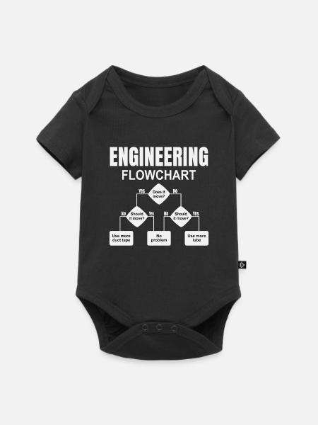 Engineering technischer Flowchart Ingenieur - Baby Premium Kurzarmbody - Schwarz