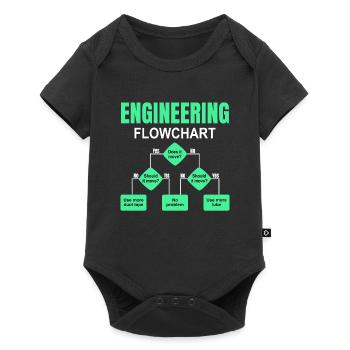 Engineering Flowchart Engineer - Baby Premium short-sleeve bodysuit - black - Front