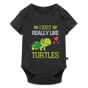 Animal de mer Océan Animal Cadeau Tortue Drôle - Body à manches courtes Premium Bébé - noir - Devant