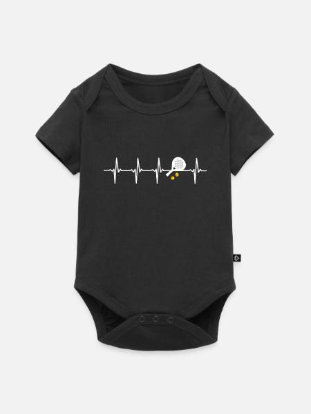 Padel-Tennis-Herzschlag - Baby Premium Kurzarmbody - Schwarz