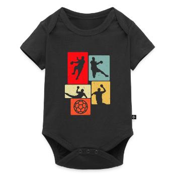 Handball Retro Handballer - Baby Premium short-sleeve bodysuit - black - Front