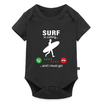 Le surf m’appelle et je dois y aller - Body à manches courtes Premium Bébé - noir - Devant