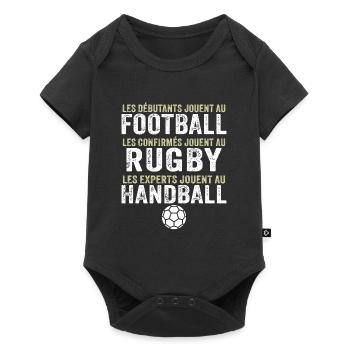 les experts jouent au handball cadeau handballeur - Body à manches courtes Premium Bébé - noir - Devant