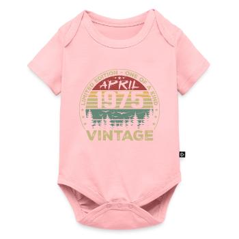 Vintage April 1975 Birthday Gift - Baby Premium short-sleeve bodysuit - rose - Front