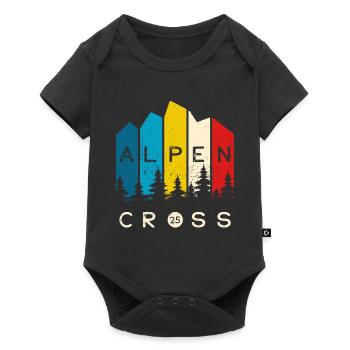 Alpen Cross 2025 - Fahrrad Wandern Routen - Baby Premium Kurzarmbody - Schwarz - Vorne