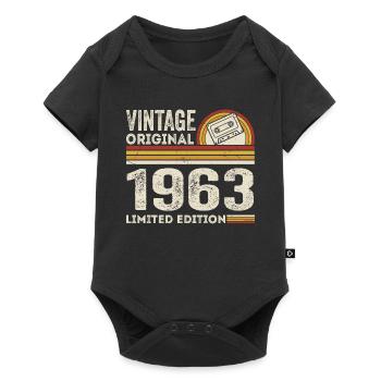 Vintage 1963 Cassette 1963 - 62nd Anniversary 1963 - Baby Premium short-sleeve bodysuit - black - Front