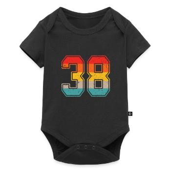 Maillot rétro 38 ans Numéro 38 T-shirt numéro 38 - Body à manches courtes Premium Bébé - noir - Devant