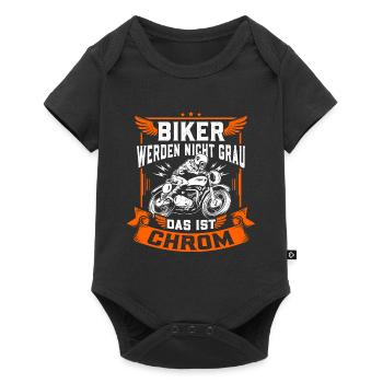 Biker werden nicht grau das ist Chrom - Motorrad - Baby Premium Kurzarmbody - Schwarz - Vorne