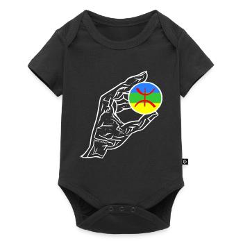 Drapeau de la main Amazigh - Body à manches courtes Premium Bébé - noir - Devant