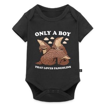 Seulement un garçon qui aime pangolin Pangolin - Body à manches courtes Premium Bébé - noir - Devant