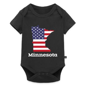 US Minnesota Kartendesign für stolze Minnesotaner - Baby Premium Kurzarmbody - Schwarz - Vorne