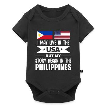 Design für stolze amerikanische Pinoys - Baby Premium Kurzarmbody - Schwarz - Vorne