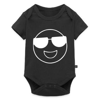 Emoji croquis lunettes de soleil blanc - Body à manches courtes Premium Bébé - noir - Devant