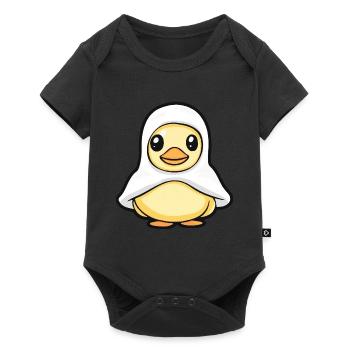 Canard Halloween Bande dessinée Fantôme - Body à manches courtes Premium Bébé - noir - Devant