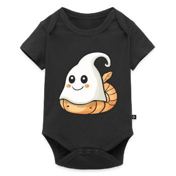 Escargot Halloween Bande dessinée Fantôme - Body à manches courtes Premium Bébé - noir - Devant