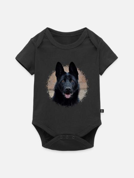 Schwarzer Schäferhund - Baby Premium Kurzarmbody - Schwarz