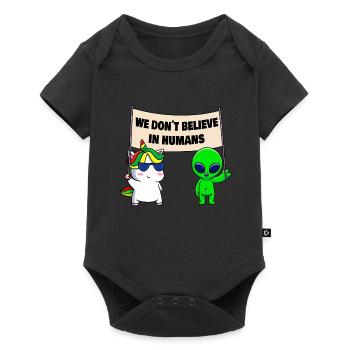 We don't believe in people - Baby Premium short-sleeve bodysuit - black - Front