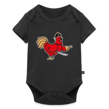 Humour Poule Drôle Animal Coq pirate Poulet Poule - Body à manches courtes Premium Bébé - noir - Devant
