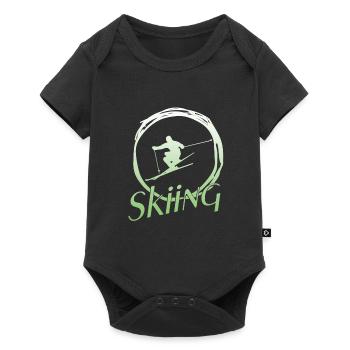 Skiing - Baby Premium Kurzarmbody - Schwarz - Vorne
