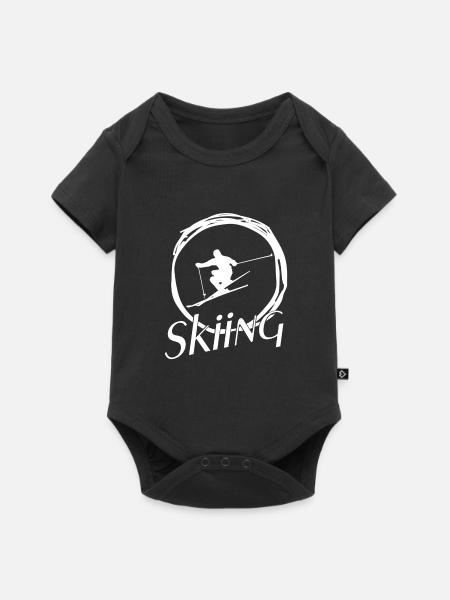skiing - Baby Premium Kurzarmbody - Schwarz