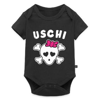 Piratin Uschi Design für Mädchen und Frauen - Baby Premium Kurzarmbody - Schwarz - Vorne