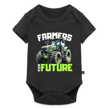 Bauern Demo Proteste 2024 Spruch Farmers for Futur - Baby Premium Kurzarmbody - Schwarz - Vorne