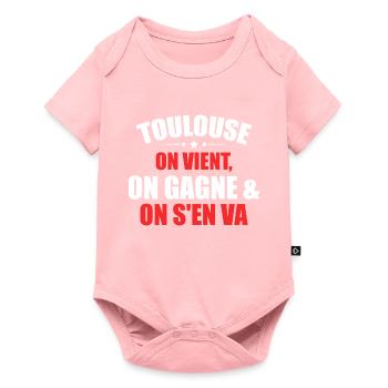 Rugby Toulouse Humour Gift Supporter - Baby Premium short-sleeve bodysuit - rose - Front