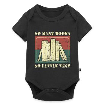 Tant de livres si peu de temps - Body à manches courtes Premium Bébé - noir - Devant
