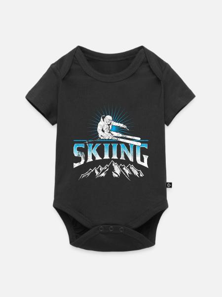 Ski Ski Hiver Sport Ski Cadeau De Vacances De Ski - Body à manches courtes Premium Bébé - noir