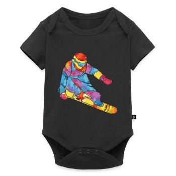 Snowboard snowboarder snowboard cadeau d'hiver - Body à manches courtes Premium Bébé - noir - Devant