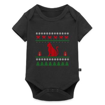 Cadeau de Noël de chat de Noël moche - Body à manches courtes Premium Bébé - noir - Devant