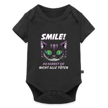 Lächle du Kannst Sie Nicht alle töten Katze Design - Baby Premium Kurzarmbody - Schwarz - Vorne